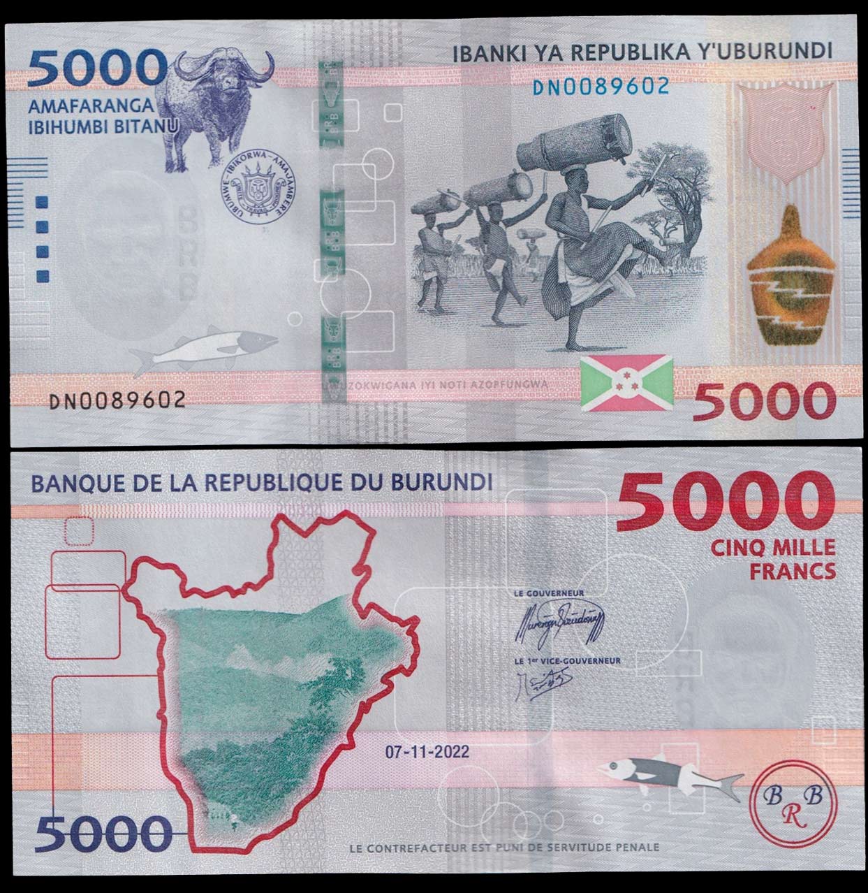 BURUNDI 5000 Francs 2022 Fior di Stampa