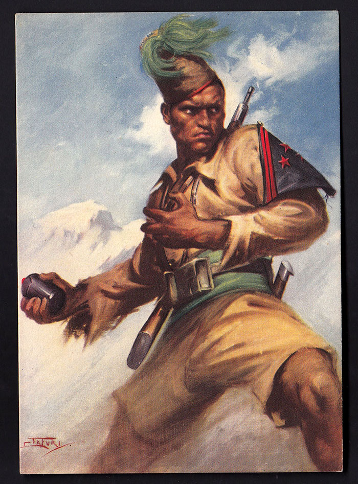 Cartolina coloniale II battaglione Arabo Somalo Ascaro