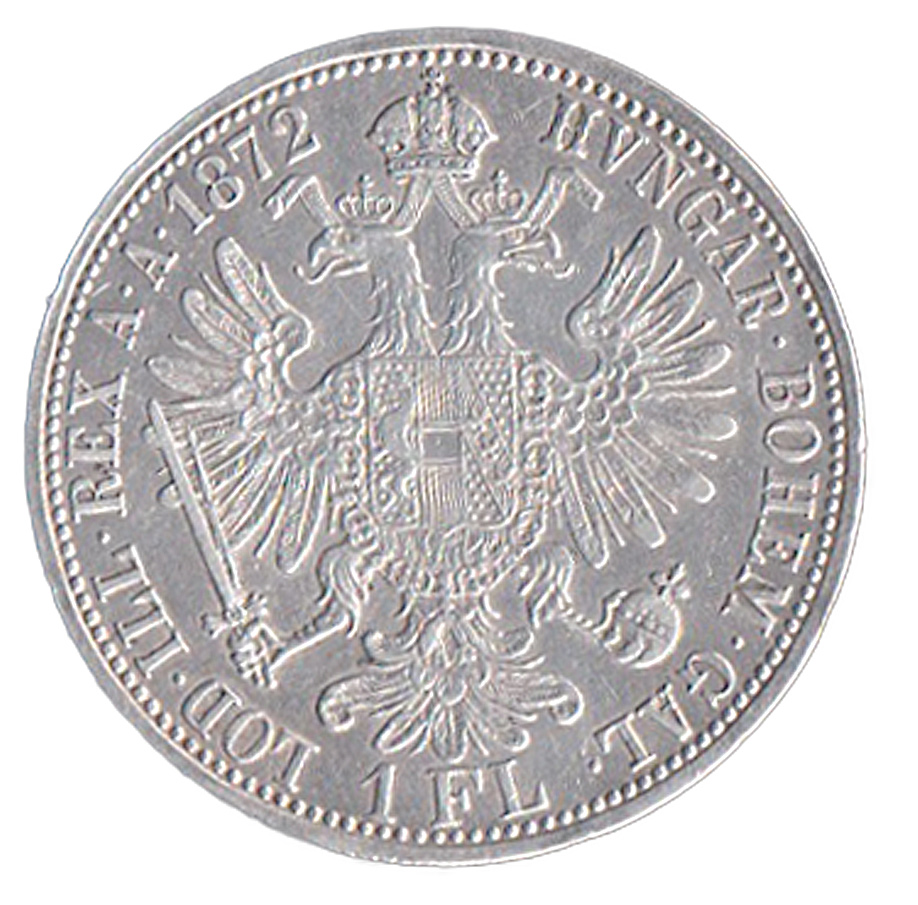 AUSTRIA 1 Florin 1872 AG Franz Joseph I Stupenda