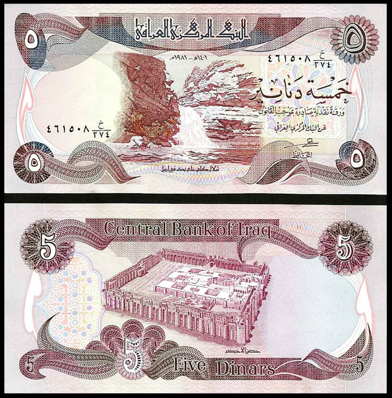 IRAQ 5 Dinars 1981 Fior di Stampa
