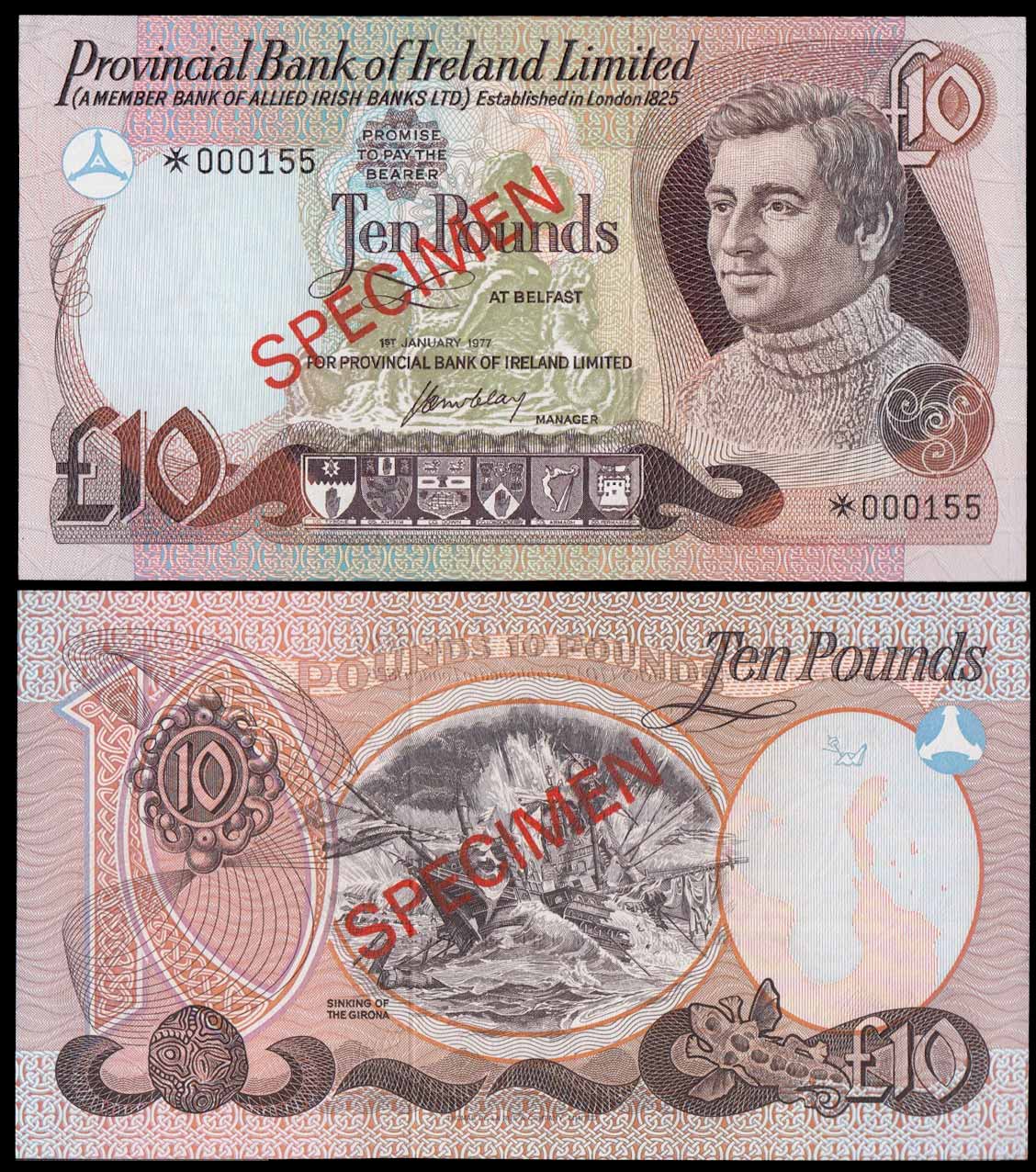 IRLANDA DEL NORD 10 Pounds 1977 Specimen Rara