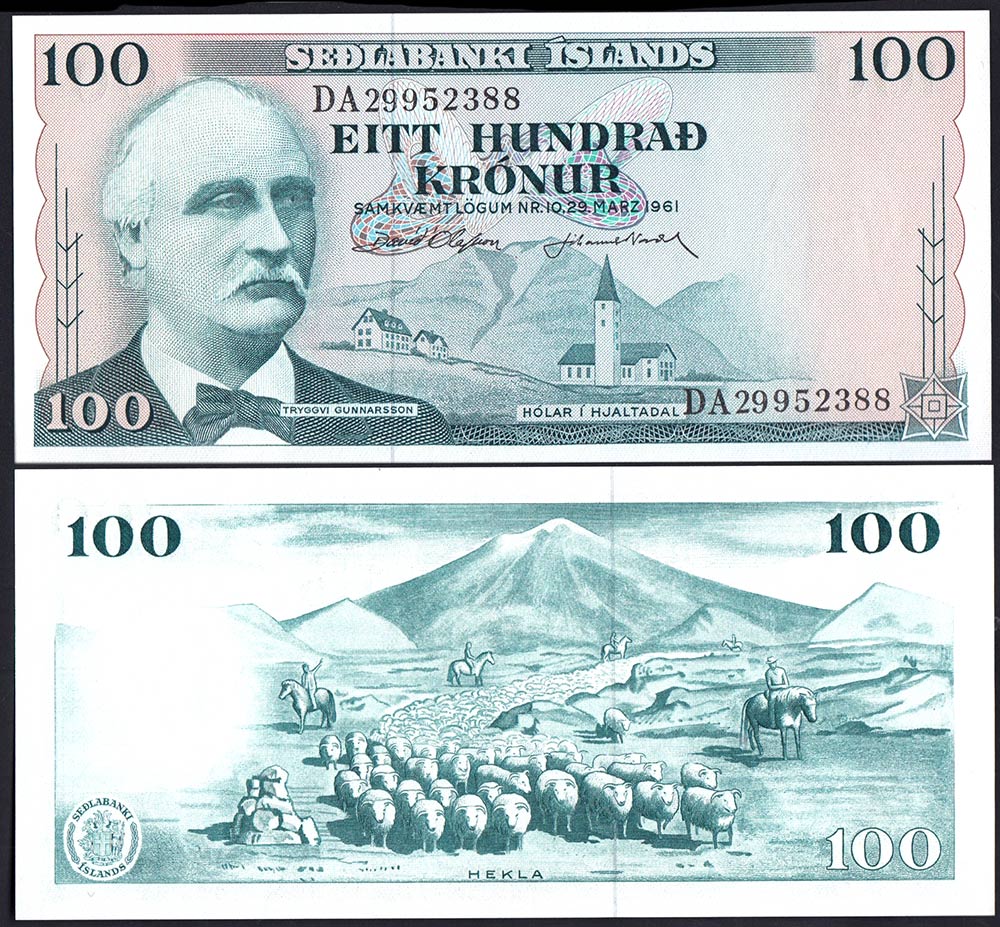 ISLANDA 100 Kronur 1961 Fior di Stampa