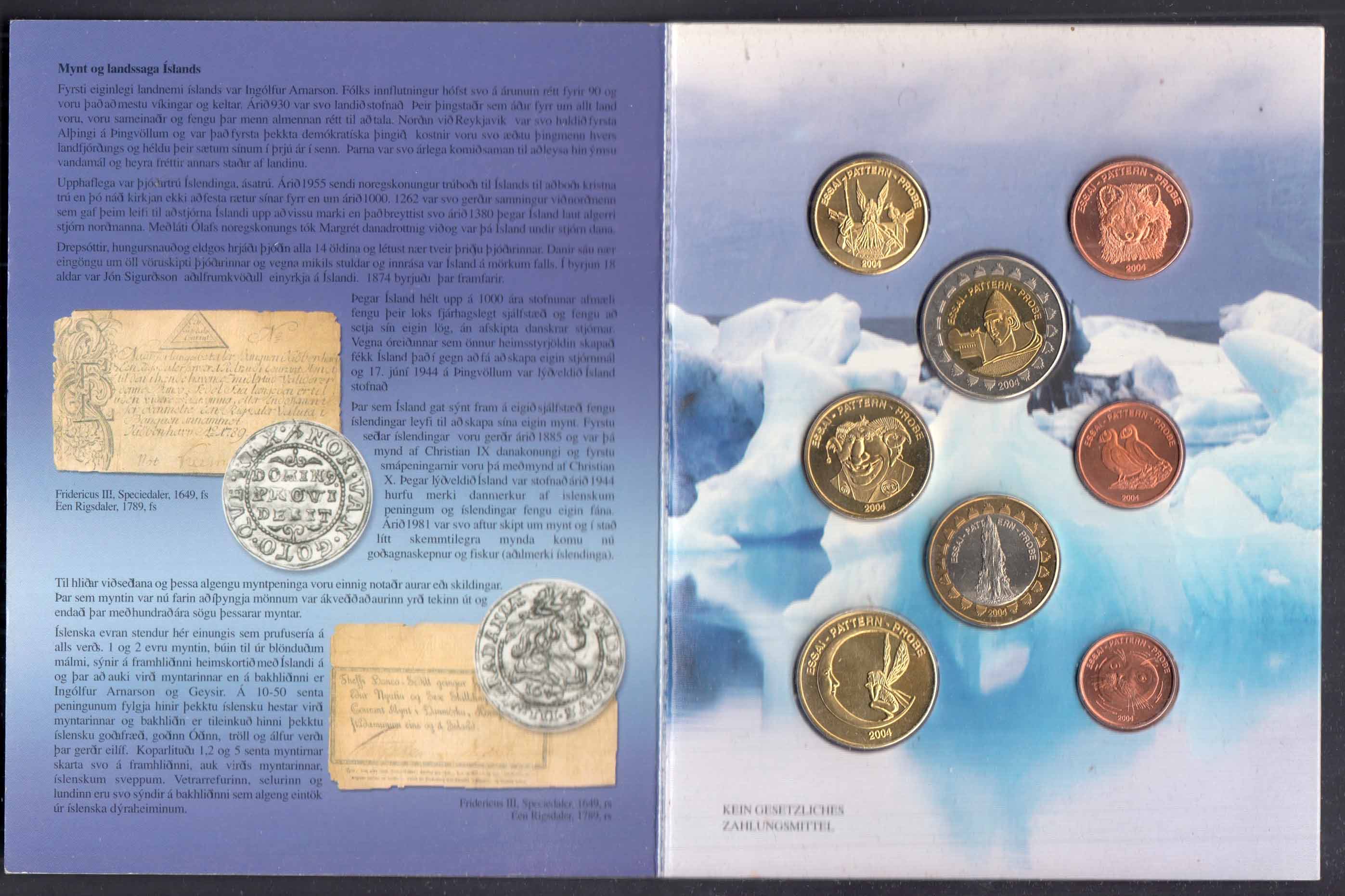 ISLANDA  2004 serie completa 8 monete coin collection prova