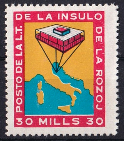 1968 Isola delle Rose valore da 30 mills originale con Certificato di Garanzia