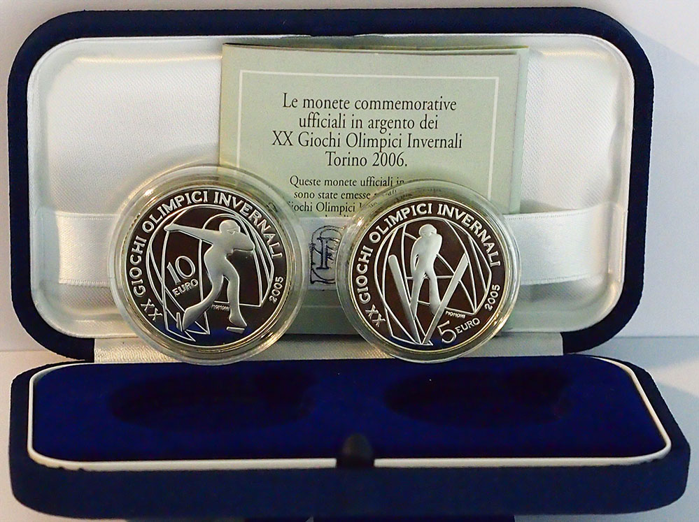 2006 -  Dittico 5 + 10 Euro XX Giochi Olimpici Invernali Torino 2006 3° emissione