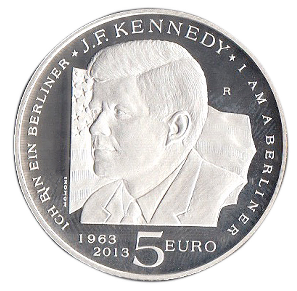 2013 - 5 euro SAN MARINO 50°John Fitzgerald Kenned in confezione