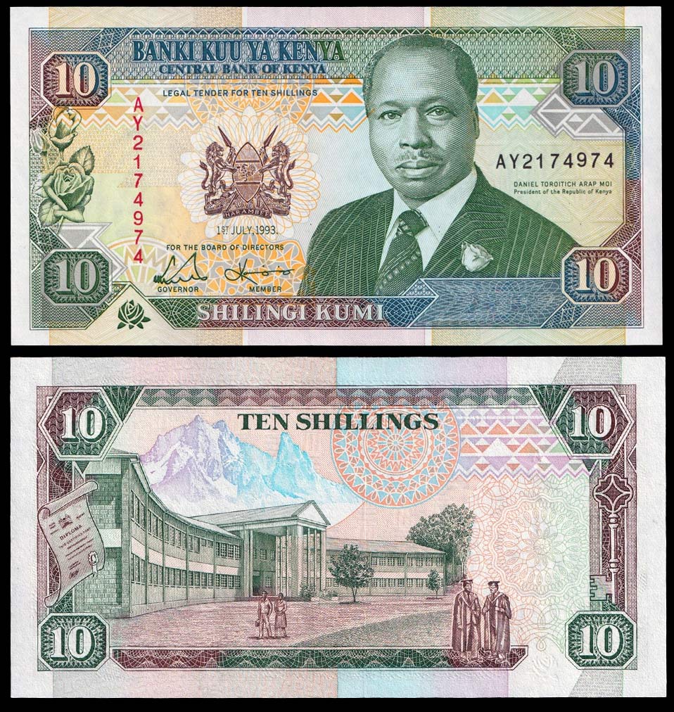 KENYA 10 Shillings 1992 Fior di Stampa