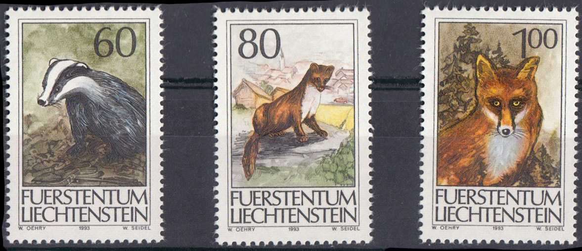 LIECHTENSTEIN - Fauna delle Paludi Yvert Tellier 1007/09 Nuovi