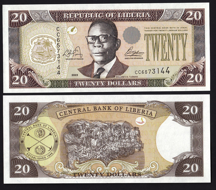 Liberia 20 Dollari 2003 fior di stampa