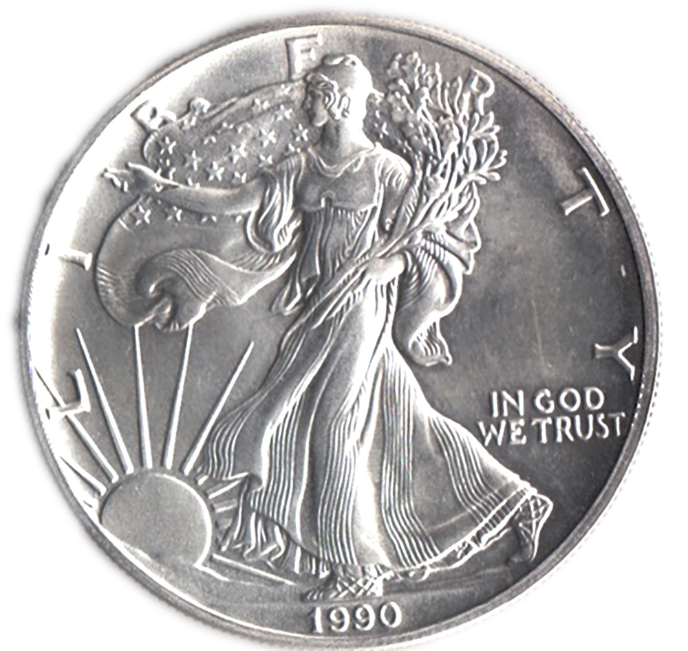 1990 STATI UNITI  1 Dollaro Liberty Argento Oncia