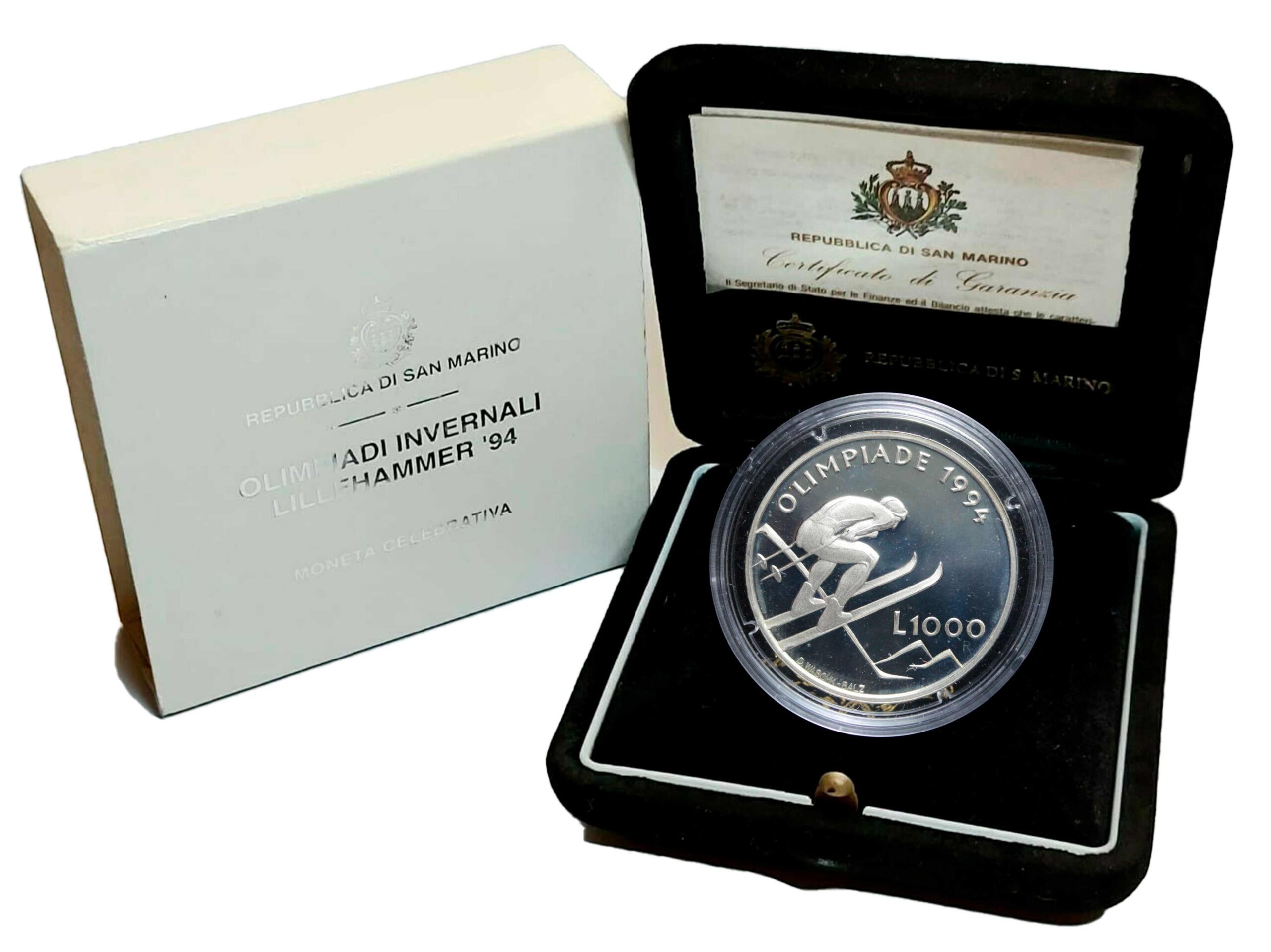 1994 - San Marino  1000 Lire  Olimpiadi Di Lillehammer Ag Proof Box