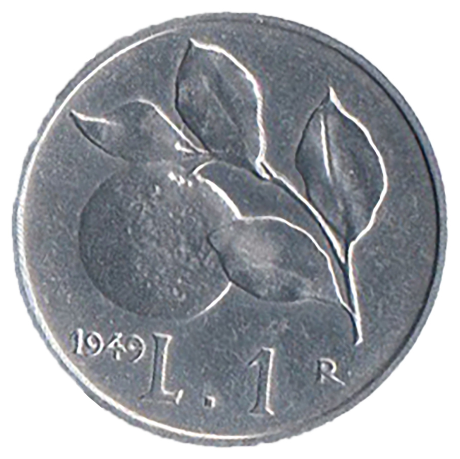 1949 - 1 lira Italia arancia Q/Fdc