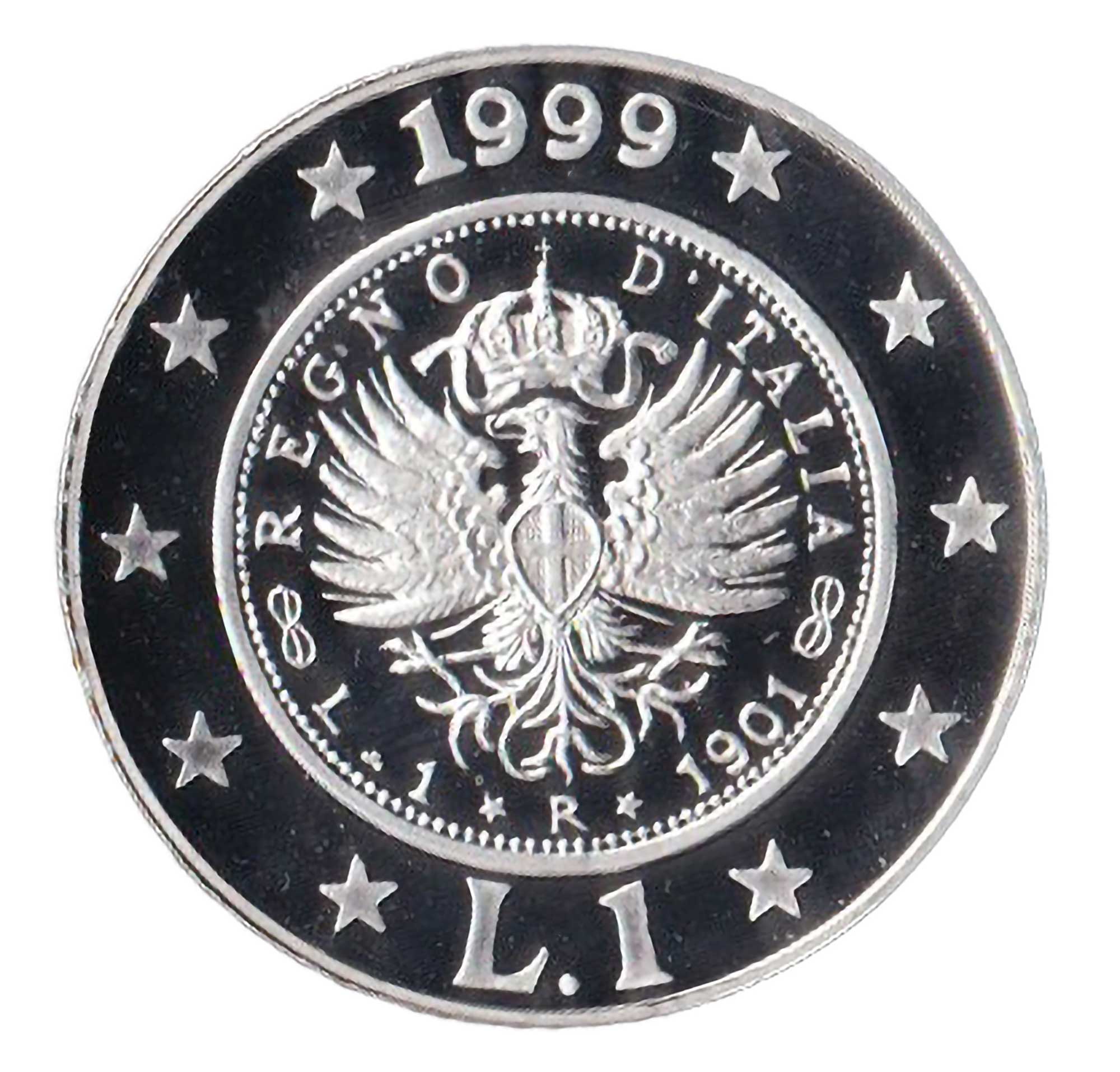 1999 - Italia Lire 1 Argento Storia Della Lira Aquila Sabauda Proof