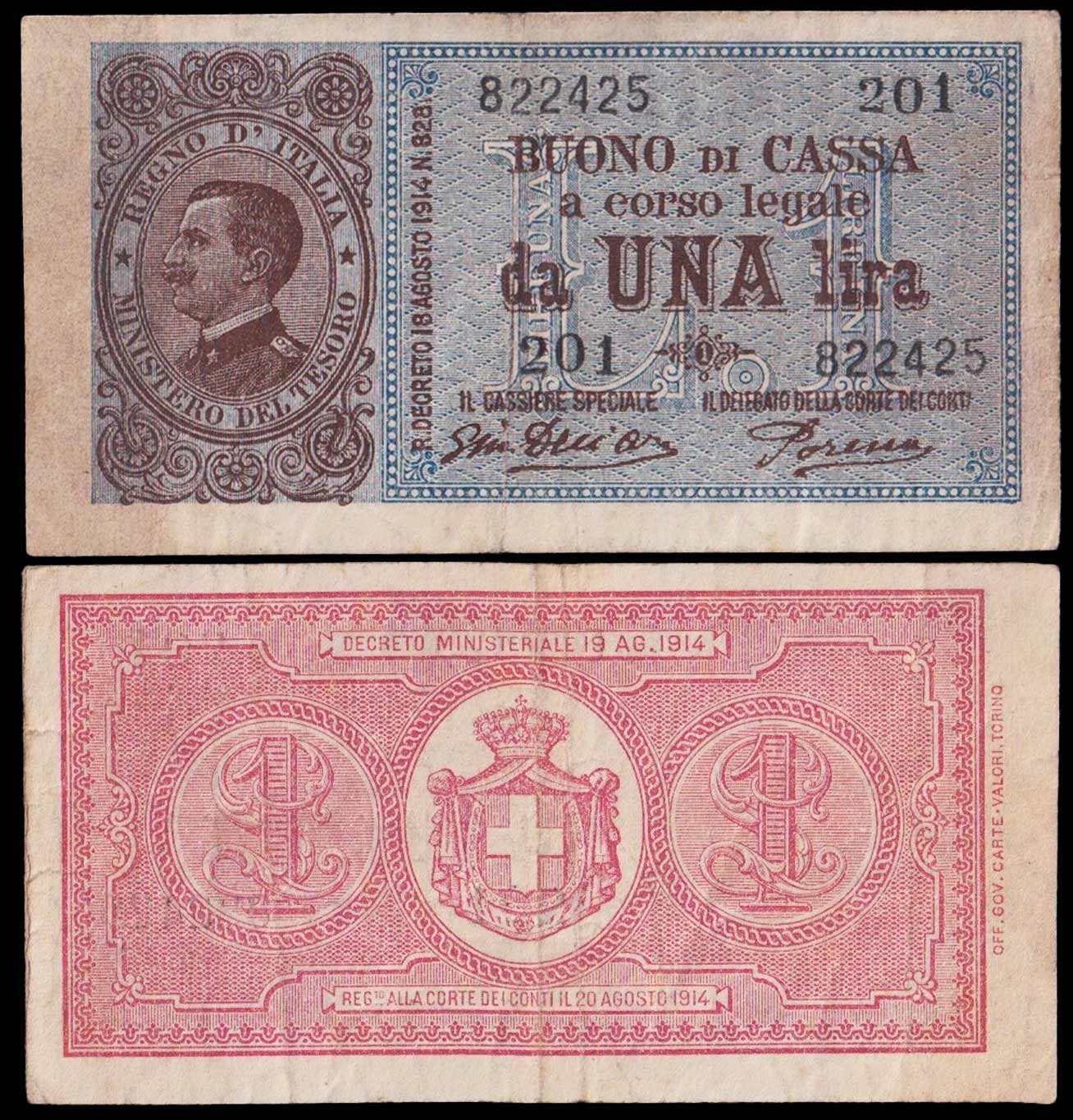 1921 - Vittorio Emanuele III 1 Lira BB Rara 4