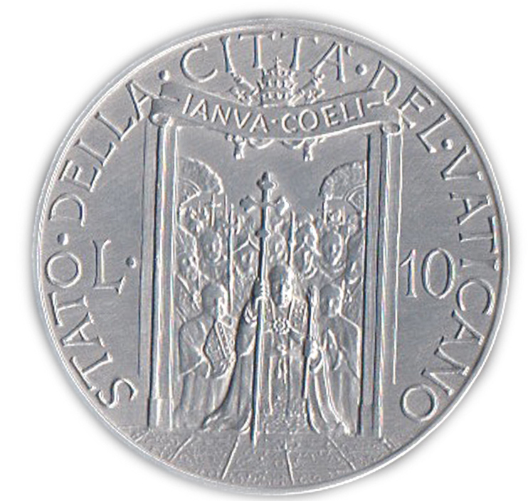 1950 Pio XII 10 Lire Anno Santo Fior di Conio