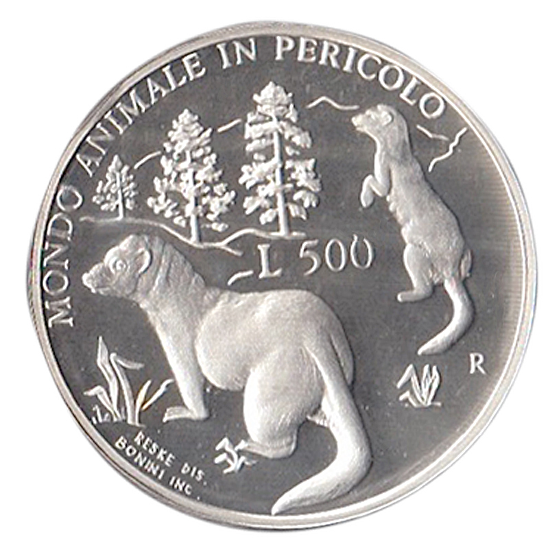 1993 Lire 500 Argento Mondo Animale San Marino