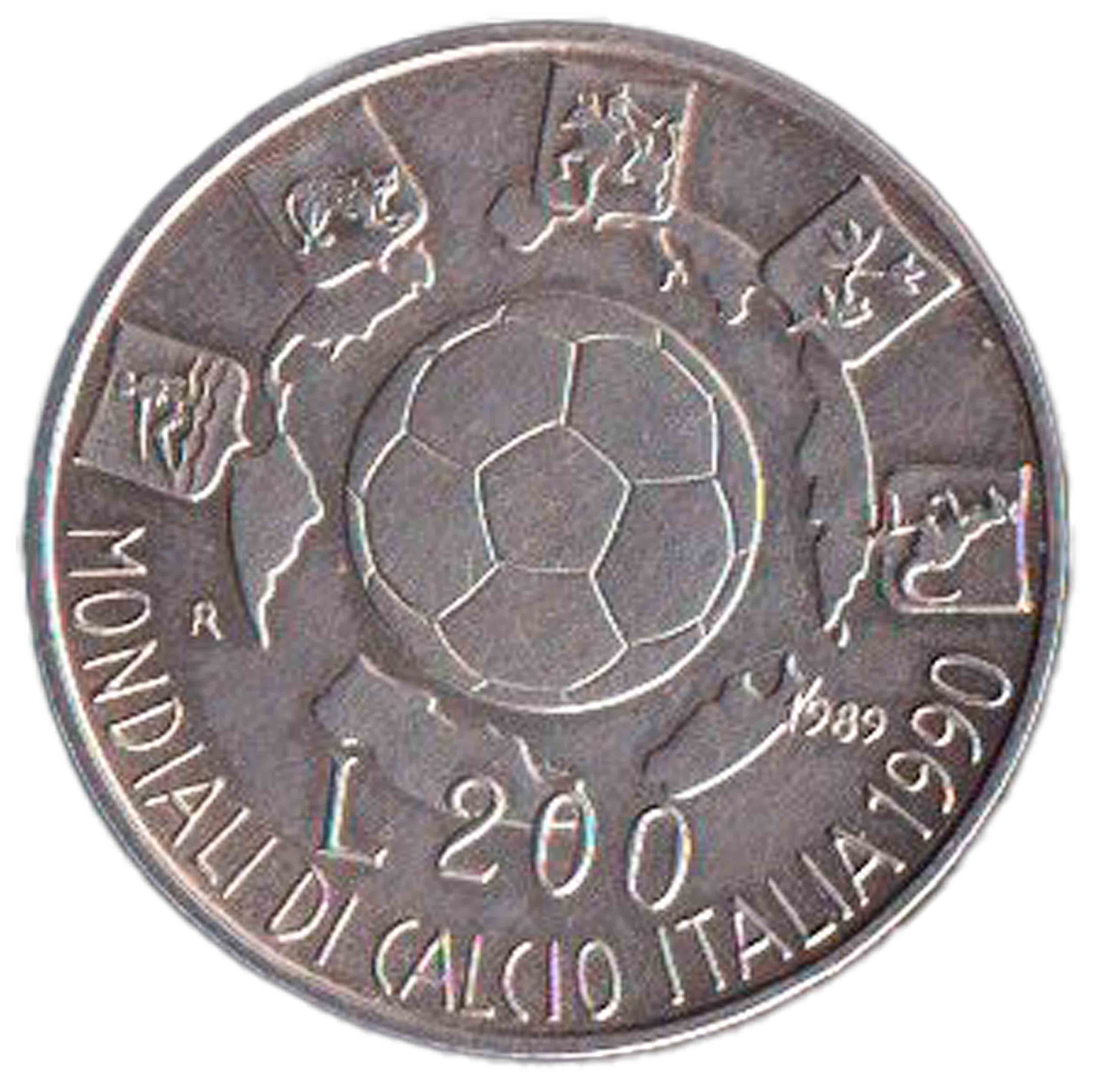 1989  - 200 Lire MONDIALI DI CALCIO AG Fdc