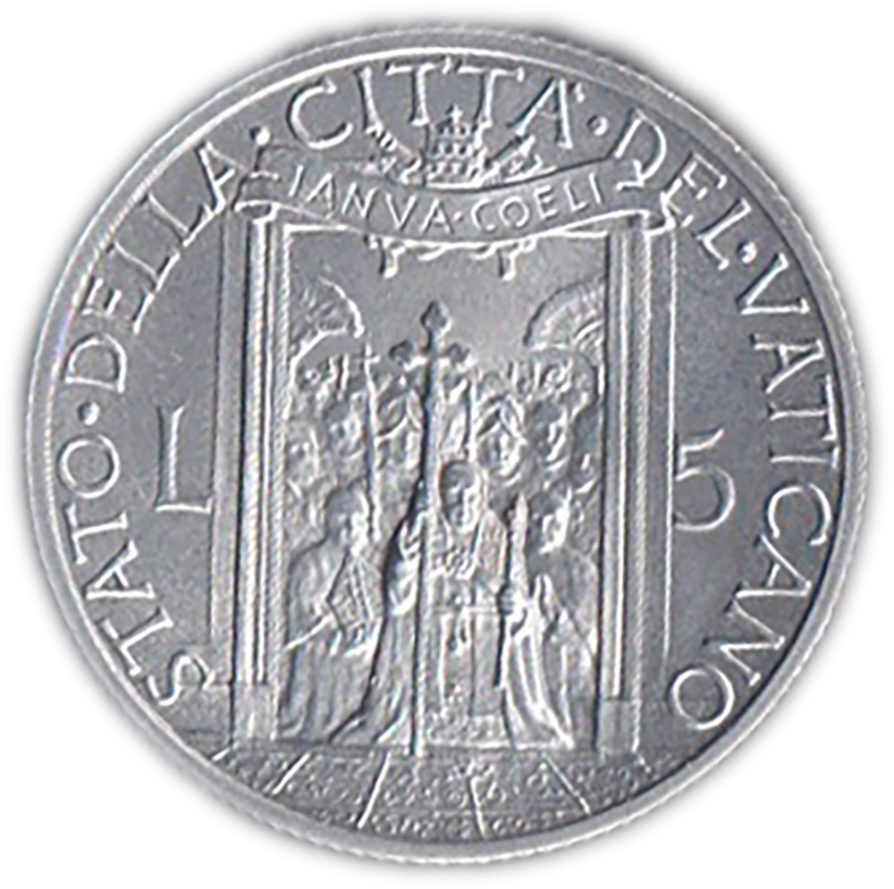 1950 - 5 Lire Pio XII Anno Santo Fdc