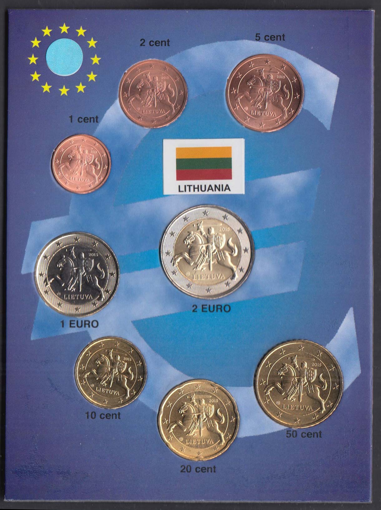 LITUANIA  euro serie completa 8 monete fior di conio