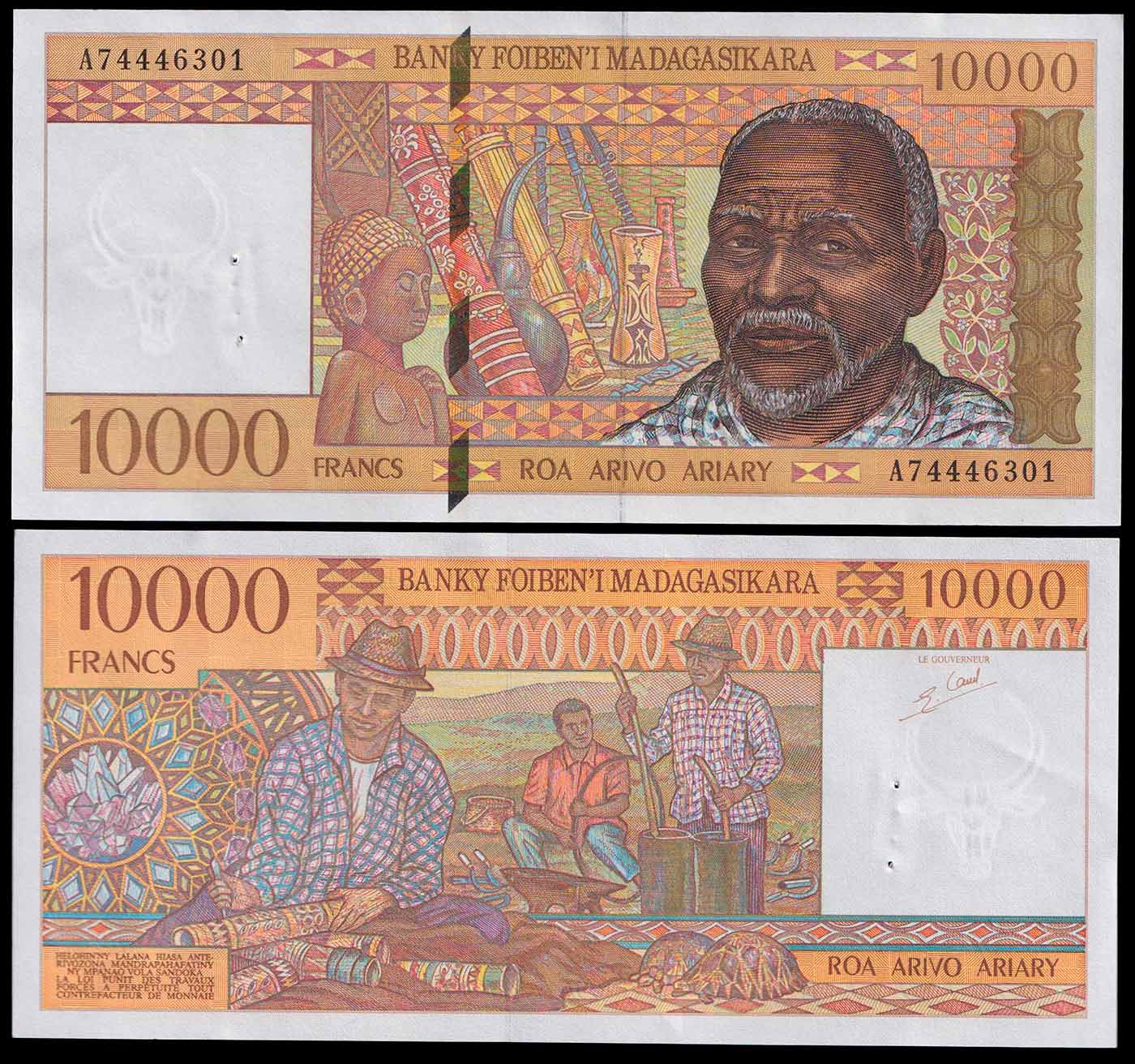 MADAGASCAR 10.000 Francs 1995 Quasi Fior di Stampa