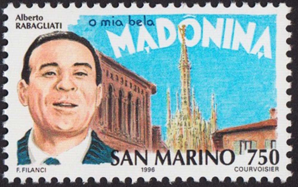 San Marino Storia canzone Italiana "O mia bela Madonina" 1996 nuovo