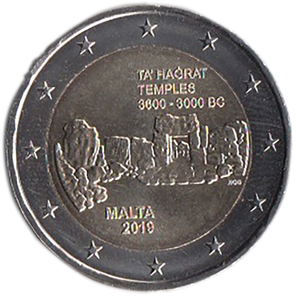 2019 - 2 Euro  Malta Templi Ta Hagrat Fdc