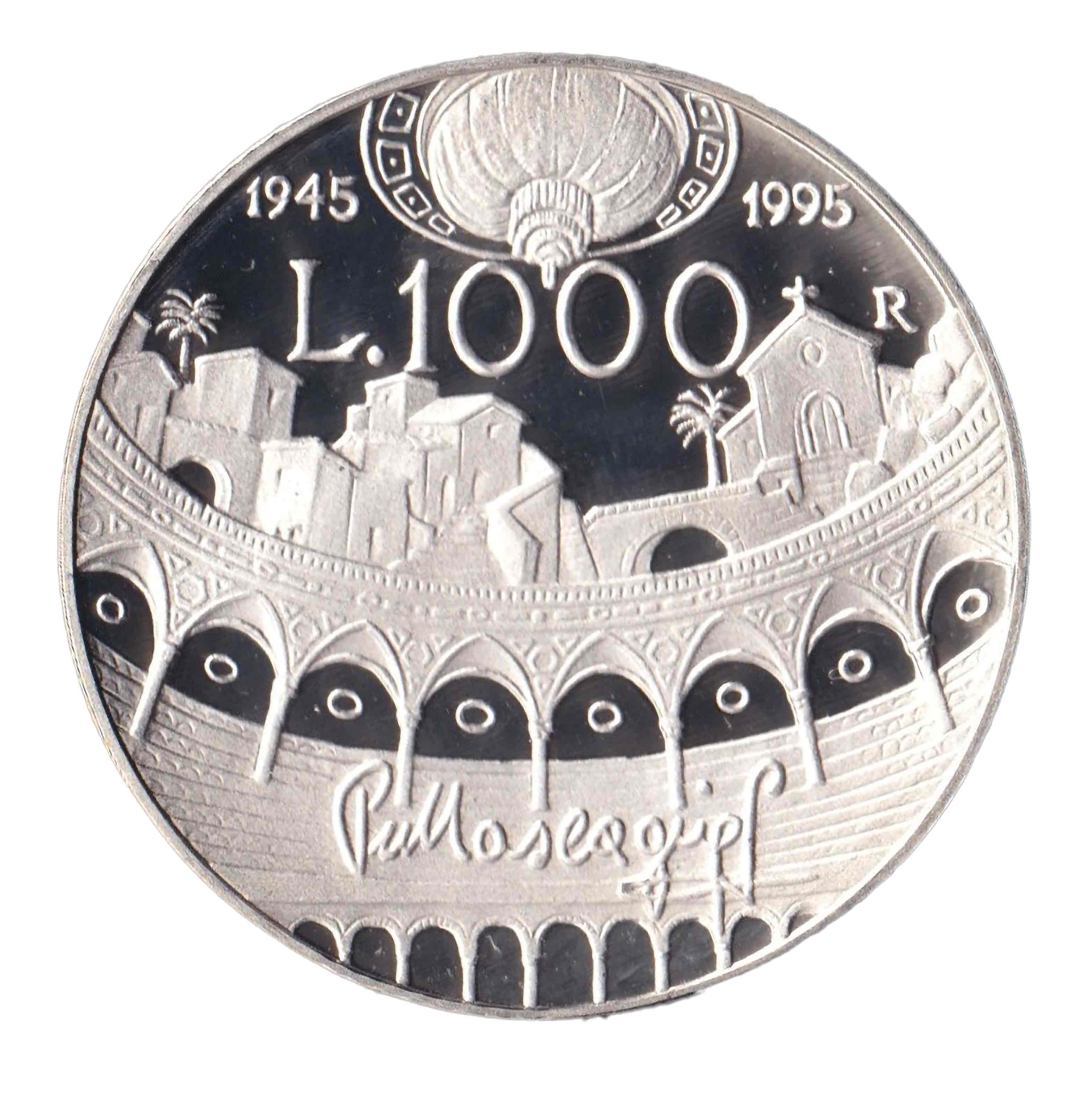 1995 - Lire 1000 50° anniversario morte Pietro Mascagni Fondo Specchio Italia