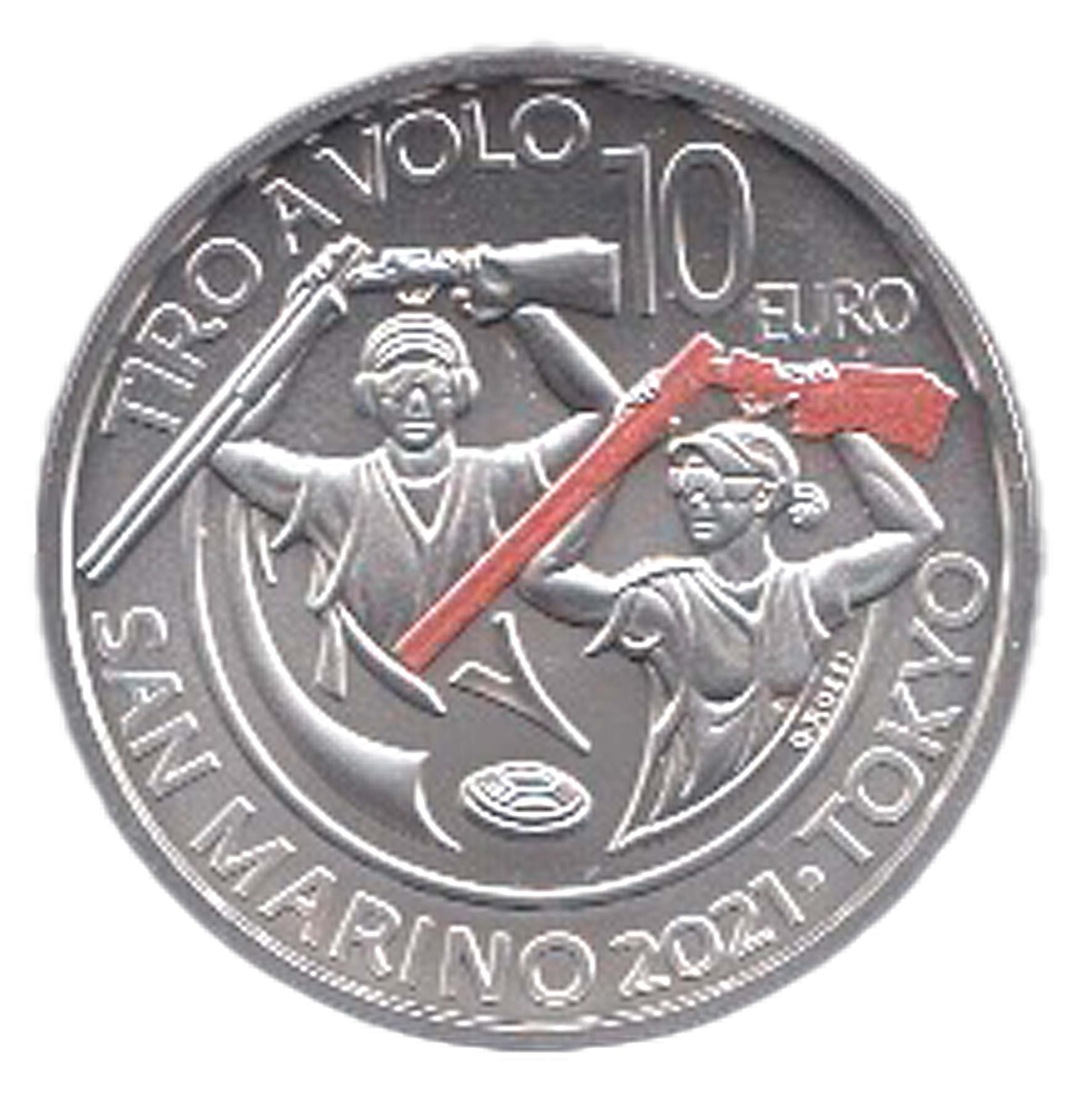 2021 - 10 Euro Ag SAN MARINO "Vittoria delle Medaglie Olimpiche - Tiro a Volo" Fdc Colorata