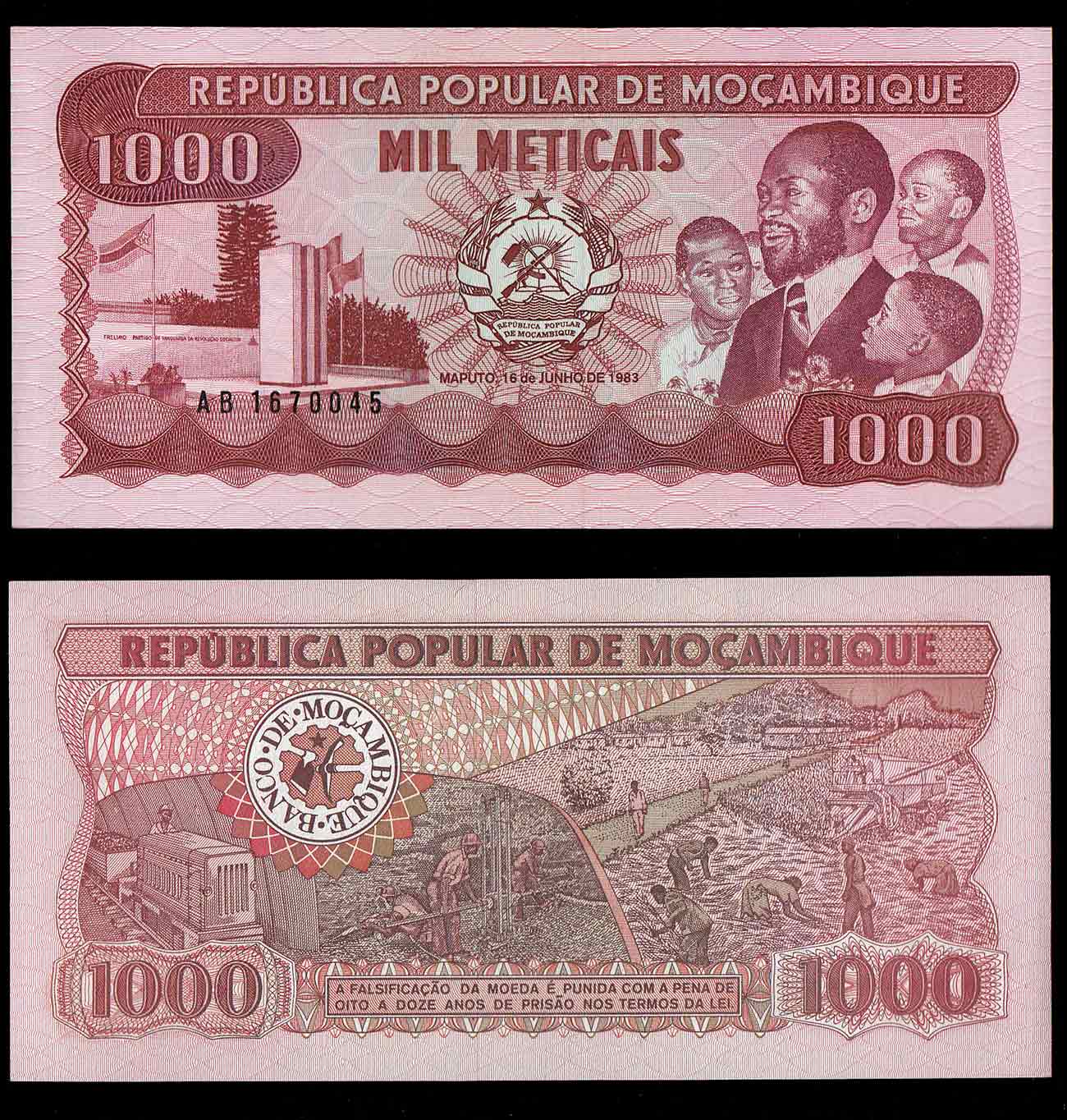 MOZAMBICO 1000 Meticais 1983 Fior di Stampa