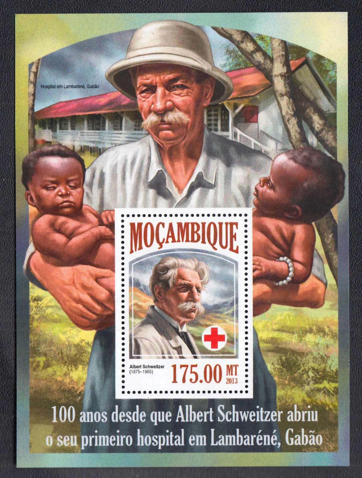 MOZAMBICO Foglietto nuovo 2013 Croce Rossa Schweitzer 1 v.