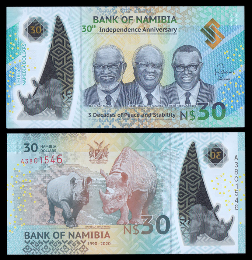 NAMIBIA 30 Dollars 2020 Fior di Stampa Polimera