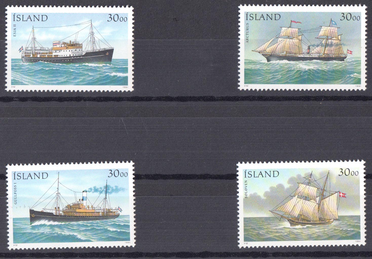 ISLANDA francobolli serie completa Navi Postali Unificato 706/09