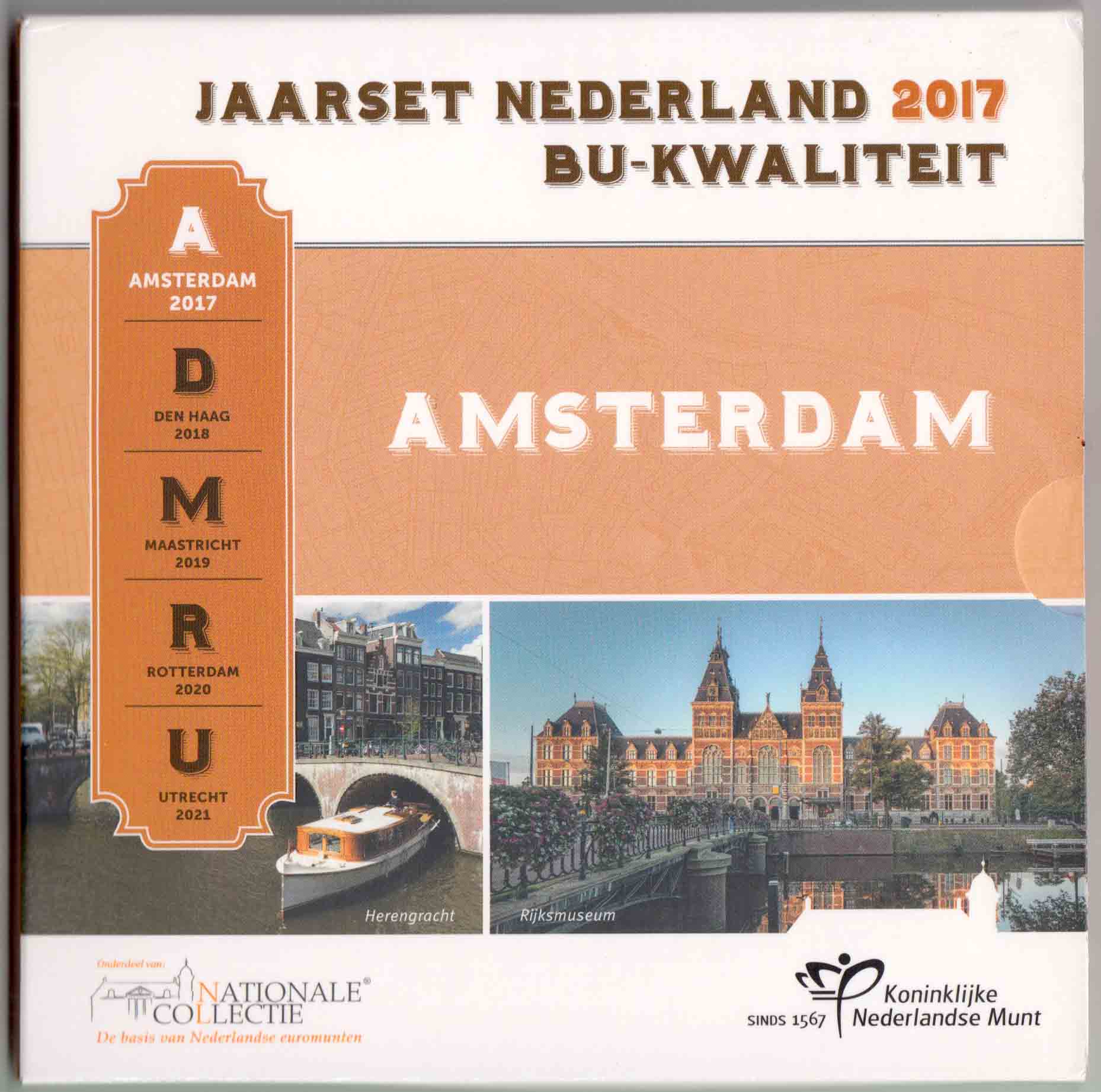 2017 - Serie 8 Monete Euro OLANDA Città Olandesi – Amsterdam Fdc