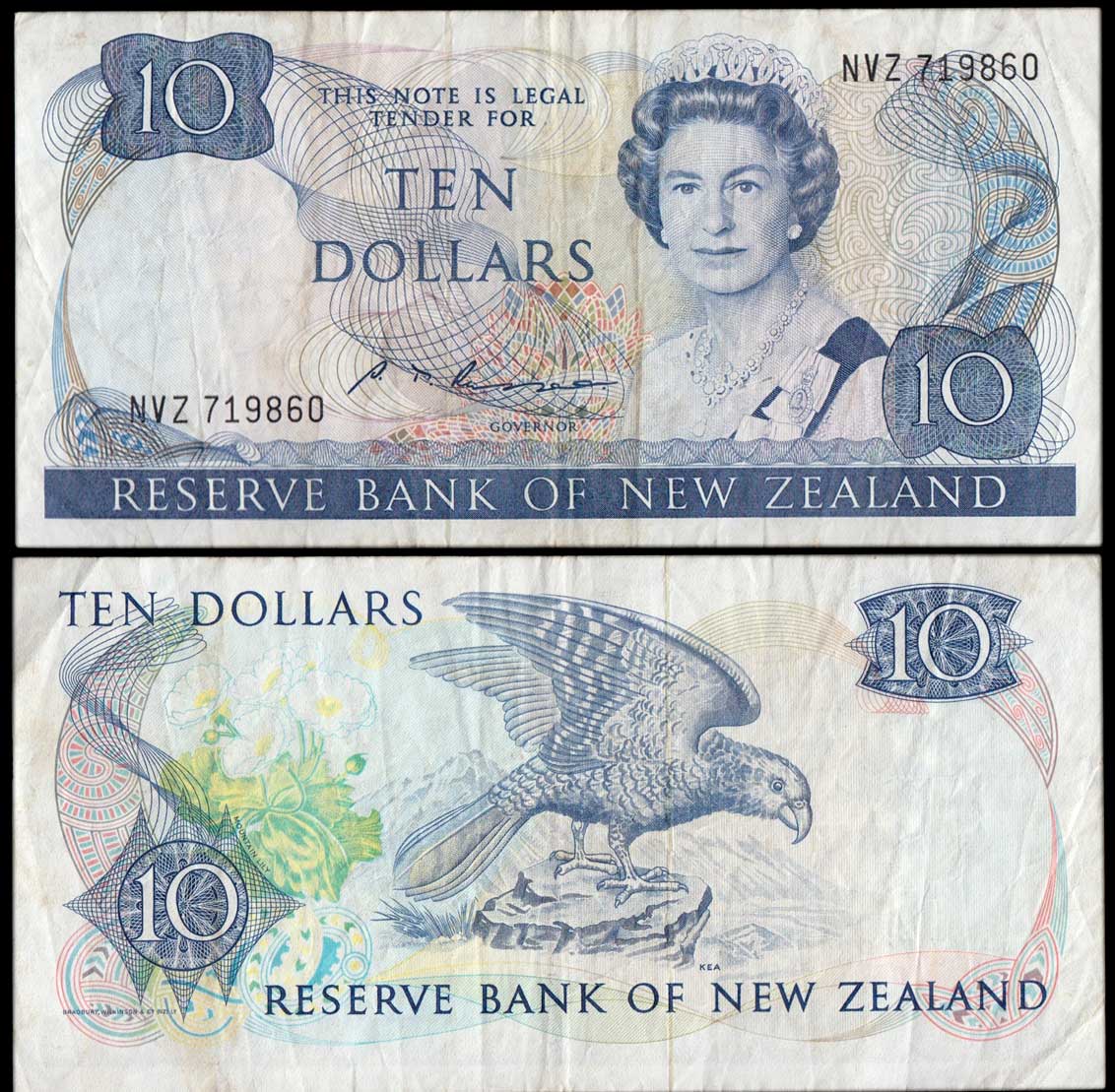 NUOVA ZELANDA  10 Dollars 1985 BB+