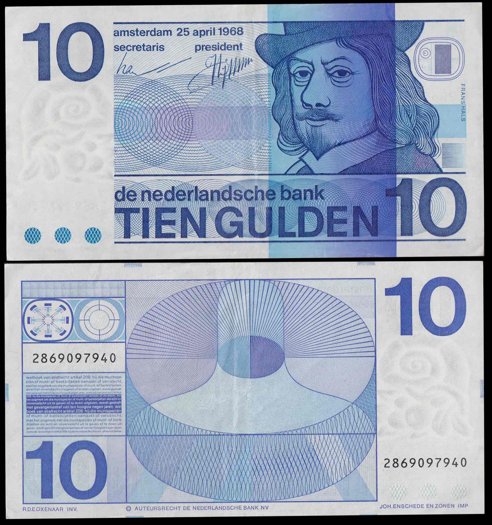 OLANDA 10 Gulden 1968 Stupenda