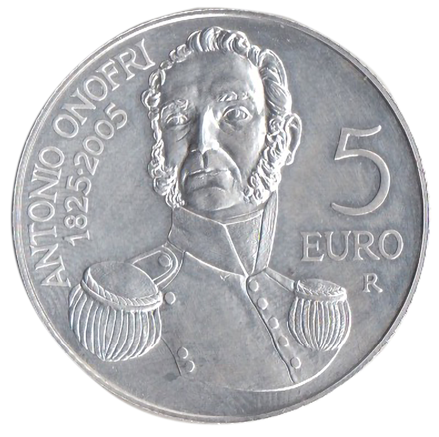 2005 - 5 euro 125° Della Morte di Antonio Onofri da Divisionale