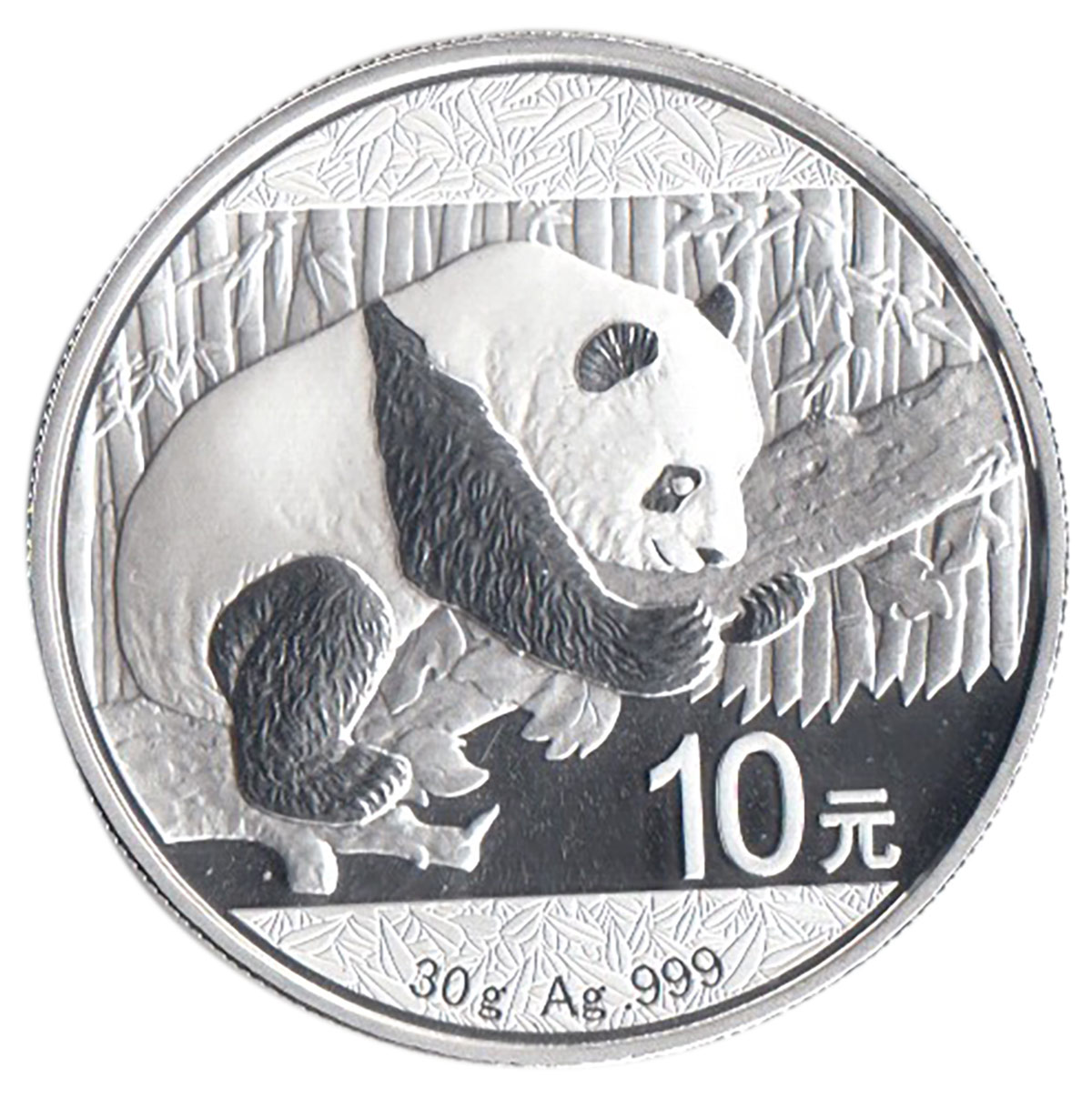 2016 - 10 Yuan Argento (30gr) Cina Panda Fior di Conio