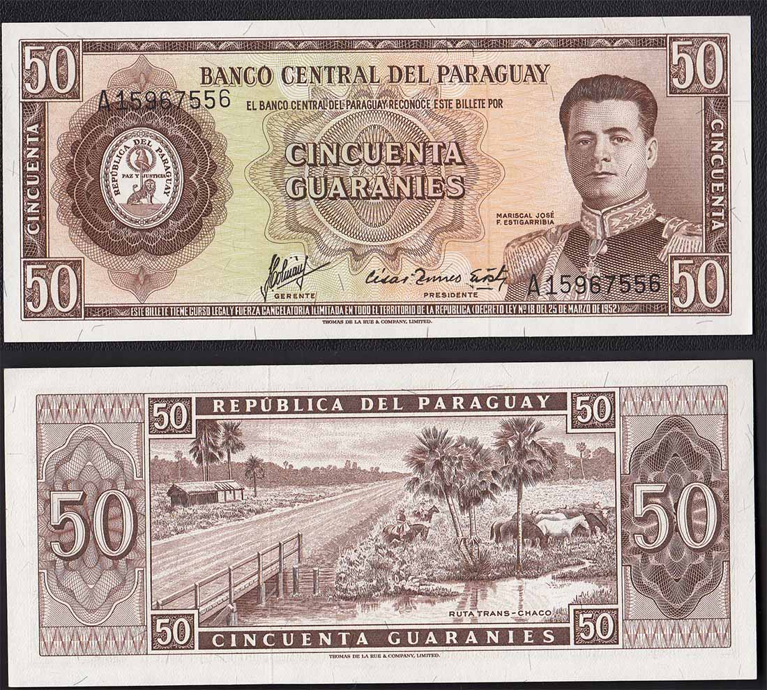PARAGUAY 50 Guaranies 1963 Fior di Stampa