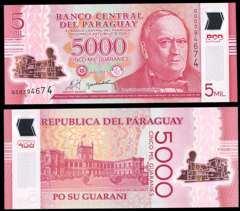 PARAGUAY 5000 Guaranies 2011 (2013) Polymer Fds
