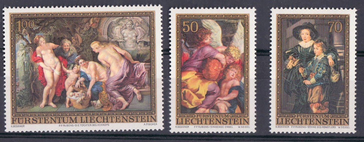 LIECHTENSTEIN - 4 cent nascita pittore  Paolo Rubens Yvert Tellier 596/98