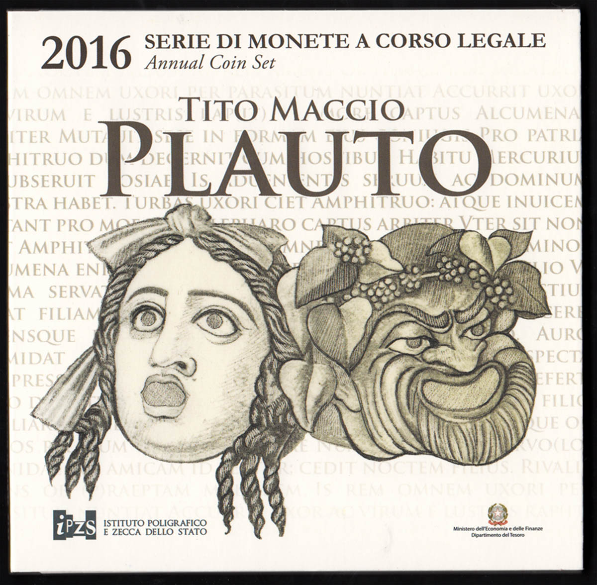 2016 -  2200° Anniversario della morte di Tito Maccio Plauto 9 monete Fdc