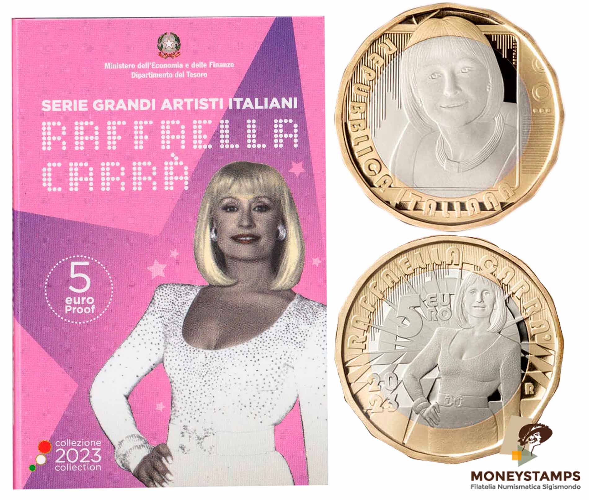 2023 - 5 Euro Raffaella Carrà Bimetallico Fdc