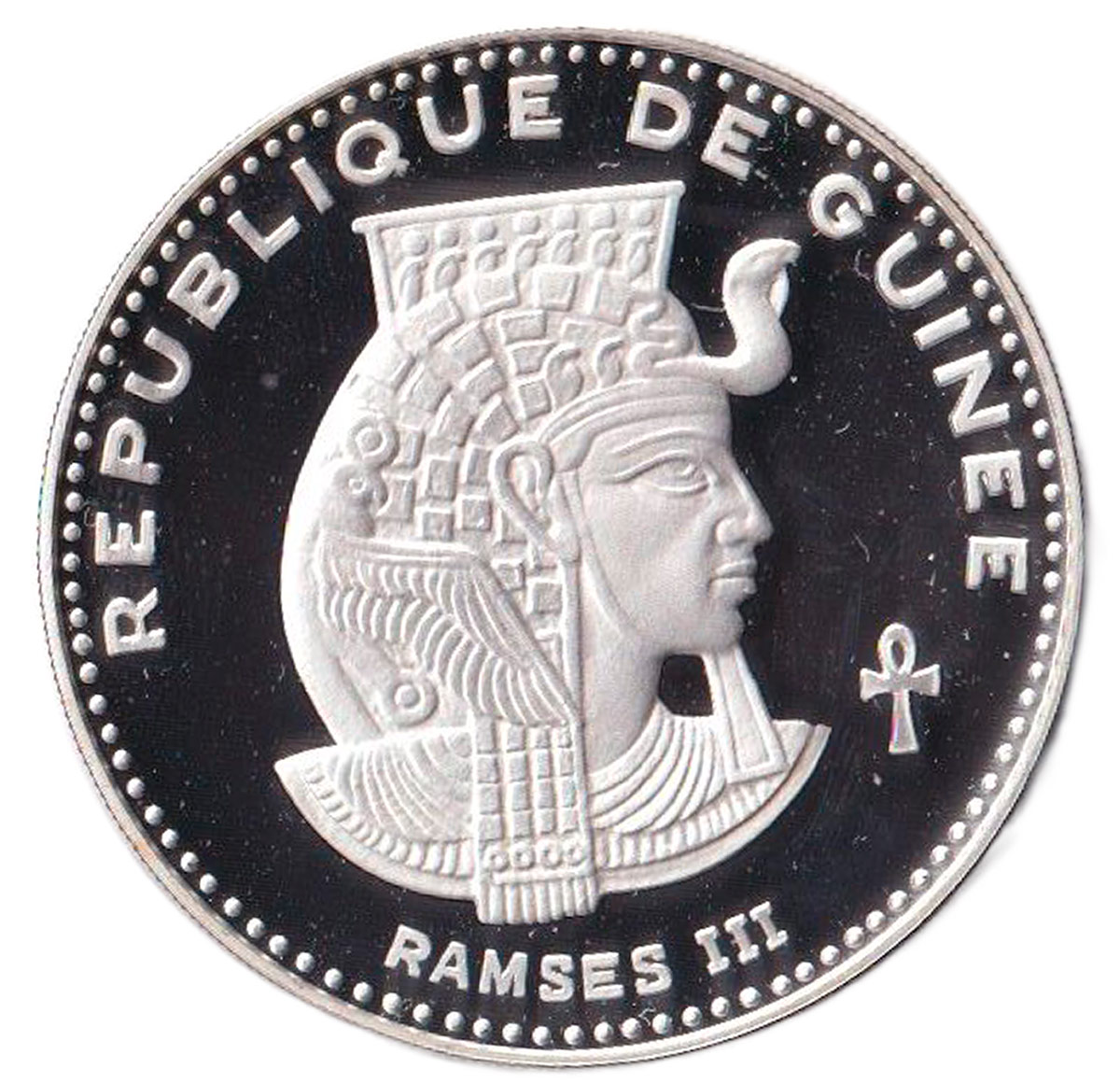 GUINEA 500 Francs 1970 Argento Proof Ramses III KM 26