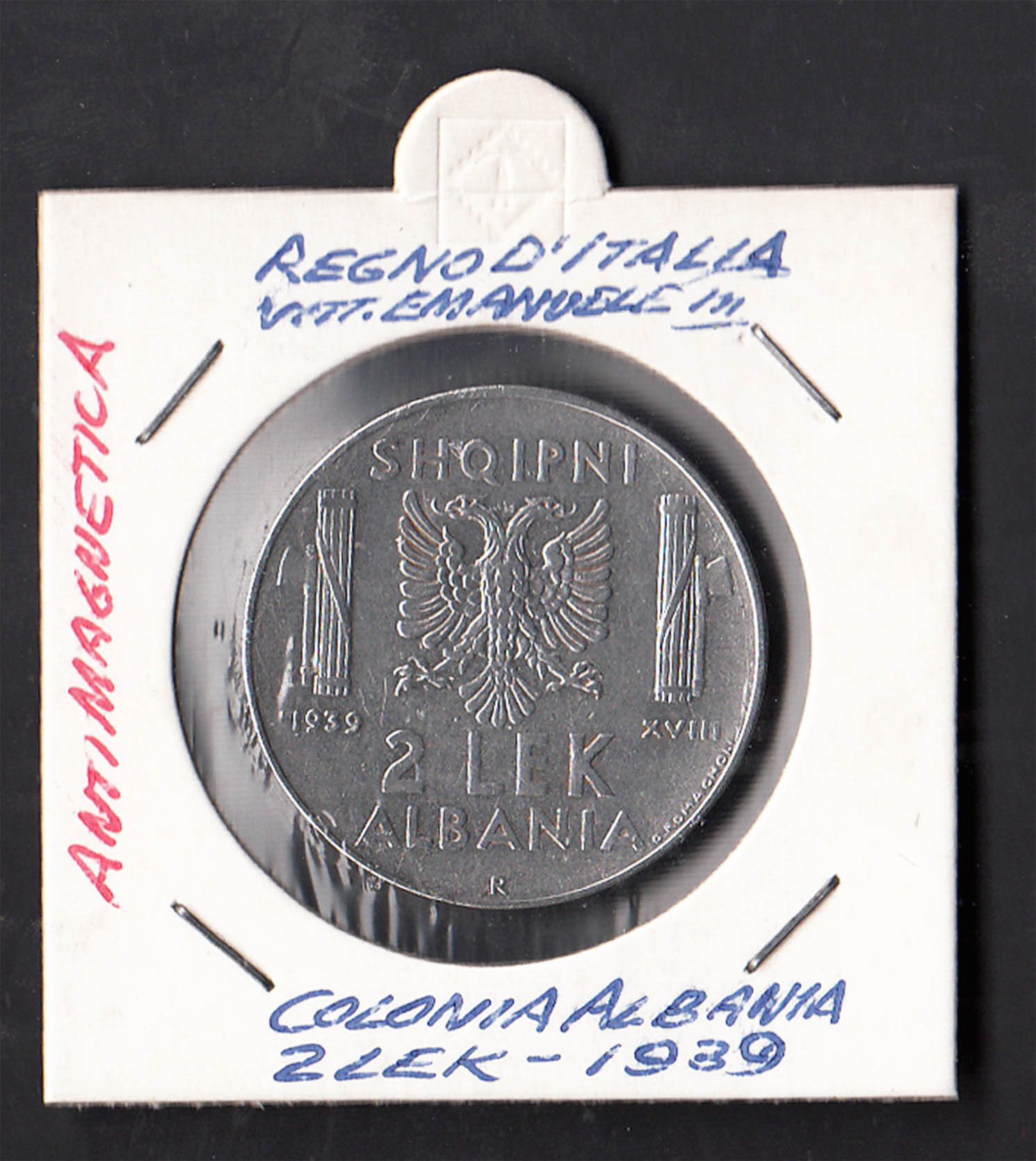 1939 - Vittorio Emanuele III 2 Lek Antimagnetica Spl