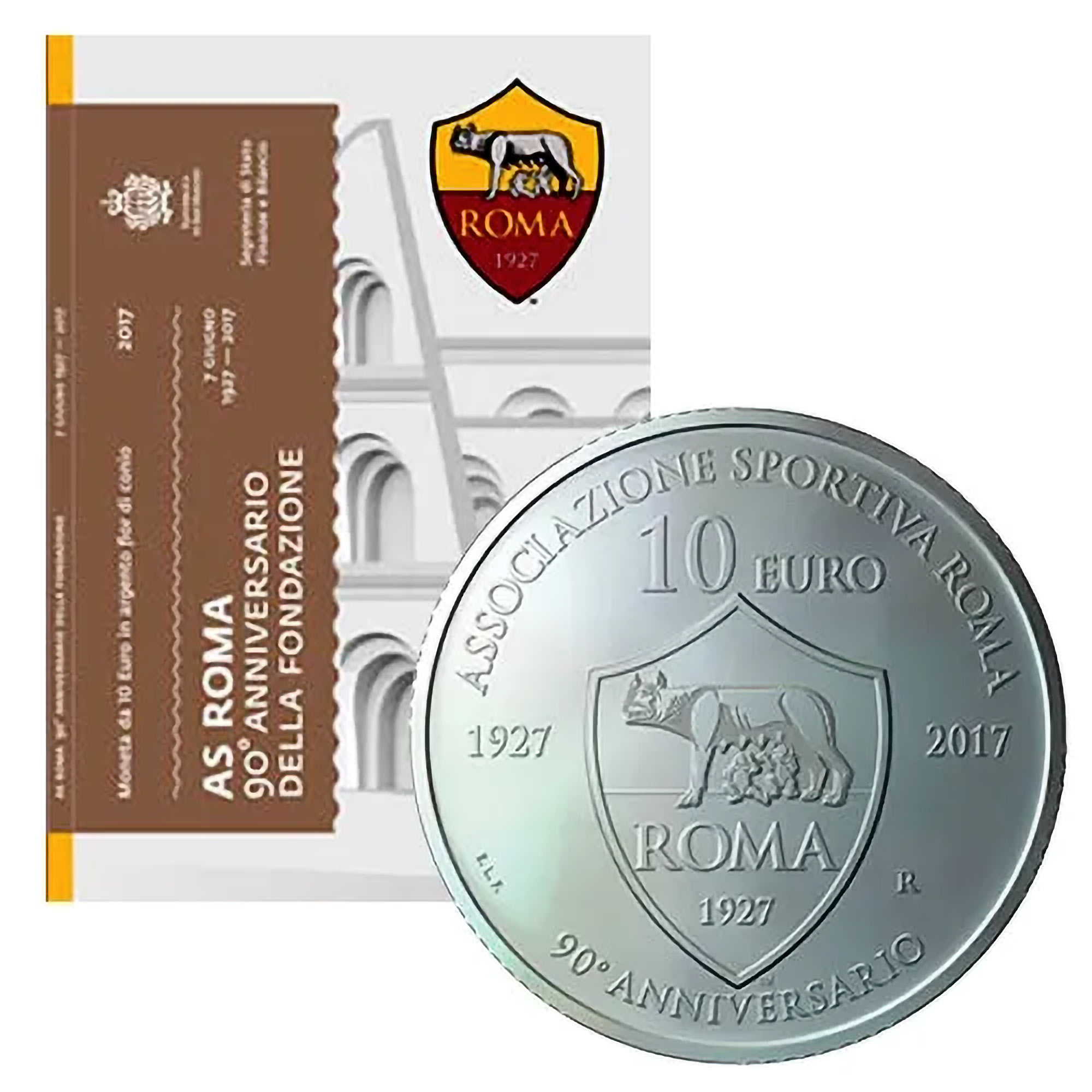 2017 - 10 Euro Argento 90° Fondazione AS Roma Calcio FDC