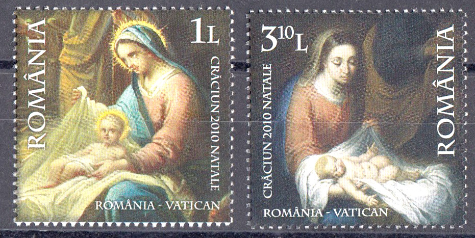 2010 - Romania emissione congiunta con Vaticano 2 val Natale