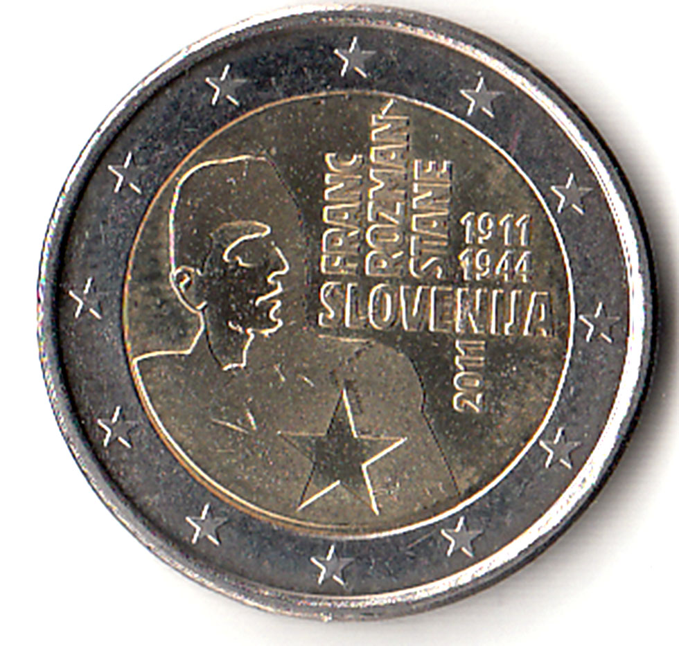 2011 - 2 Euro SLOVENIA 100º anniversario della nascita di Franc Rozman Fdc