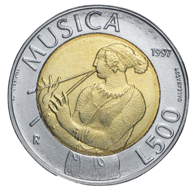 1997 - Lire  500 Bimetallica Musica San Marino Fdc