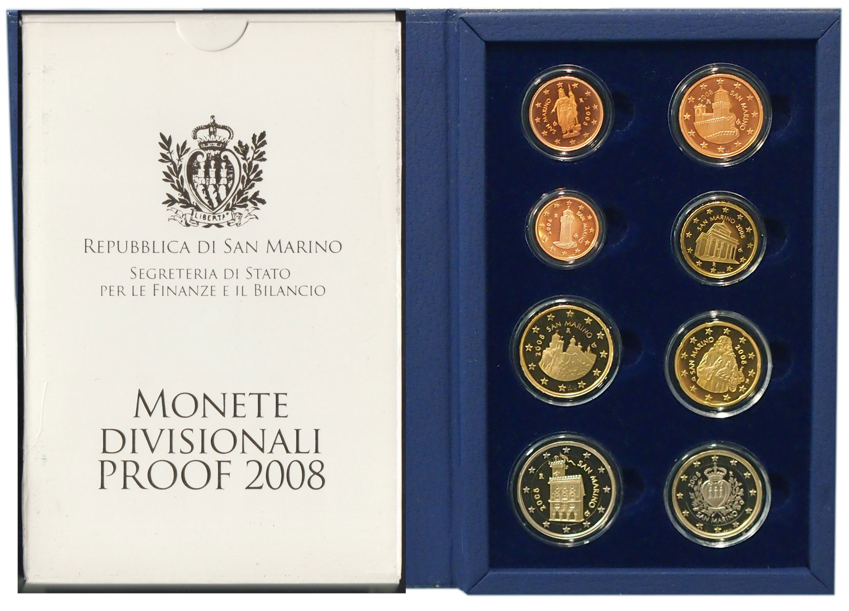 2008 Set Ufficiale Proof Euro con Confezione e Garanzia San Marino