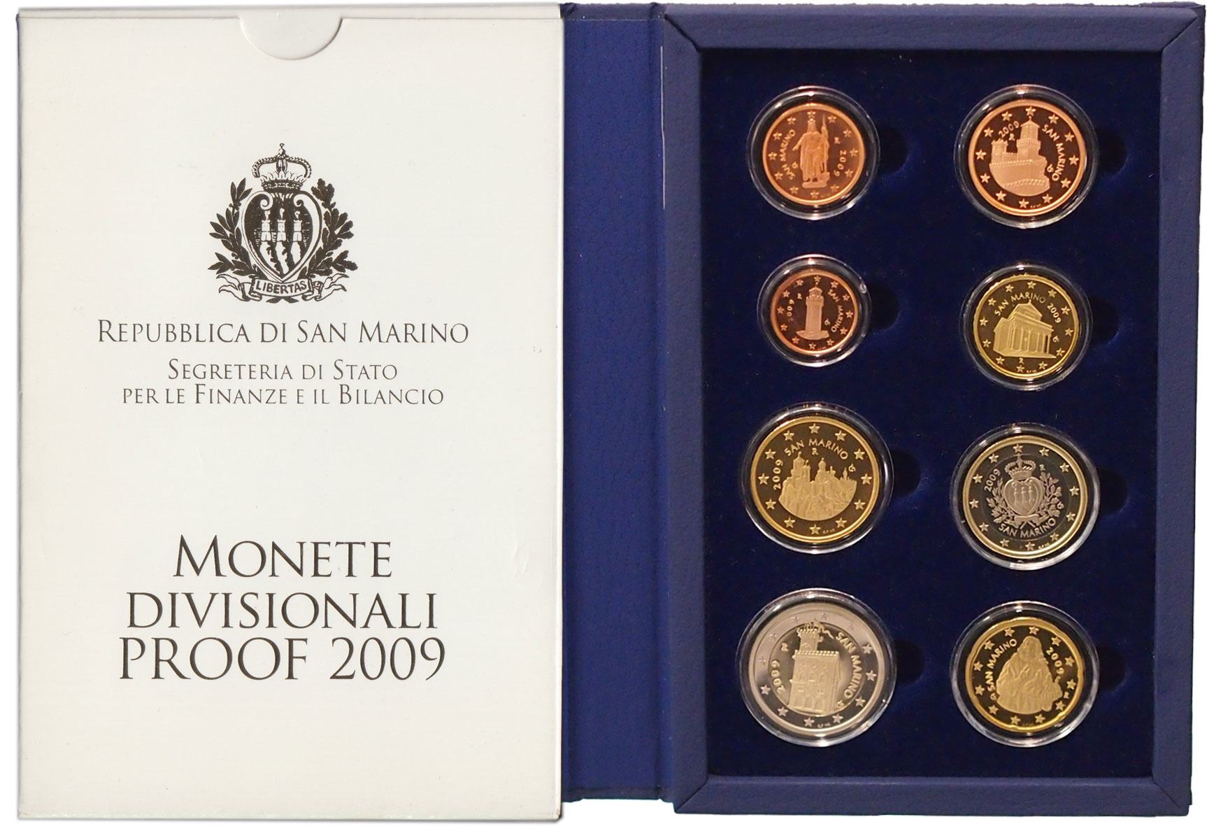2009 Set Ufficiale Proof Euro con Confezione e Garanzia San Marino